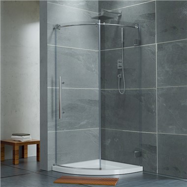 Disinn Modern Bieb Uniku Tond Doċċa Kompartiment tal-banju bil-ħġieġ ittemprat